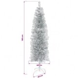  Umjetno usko božićno drvce s kuglicom 180 cm 300 LED lampica - 180 cm s LED-ima i ružičastim lopticama | shoptok.hr
