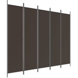 Sobna pregrada s 5 panela smeđa 250 x 200 cm od tkanine | shoptok.hr