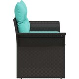  2-sedežni vrtni kavč s blazinami črn poli ratan, (22015806) | Shoptok.si
