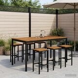  Stol za bar u vrtu Prirodna i crna 196 x 100,5 x 105 cm | shoptok.hr