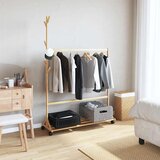  Stalak za odjeću s kukama i kotačima 100x35x157 cm bambus | shoptok.hr
