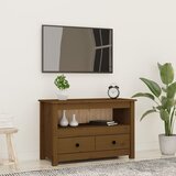 The Living Store TV omarica medeno rjava 79x35x52 cm trdna borovina - TV Omarica, (21375891) Cene