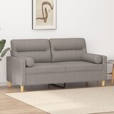 vidaXL Kavč dvosed z blazinami taupe 140 cm blago Cene