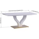 MID.YOU Jedilna Miza Jade Az, Bela, 140-180x90 | Shoptok.si