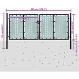 Crna jednokrilna ogradna vrata 300x125 cm | shoptok.hr