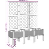  Vrtna sadilica s rešetkom crna 120 x 40 x 142 cm PP | shoptok.hr
