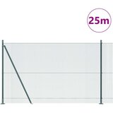 vidaXL varjena žična ograja z 13 stebri z robom Zelena 1.6x25 m Jeklo | Shoptok.si