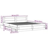 vidaXL Posteljni okvir z vzglavjem sonoma hrast 180x200 cm inž. les | Shoptok.si