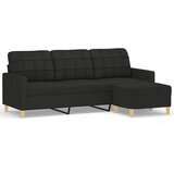  Trosjed s tabureom crni 180 cm od tkanine | Eponuda.ba