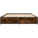  Okvir za krevet boja hrasta 135x190cm konstruirano drvo i metal | shoptok.hr