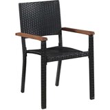  Set za blagovanje u vrtu 5 komada crni poli ratan | shoptok.hr