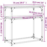  Konzolni stol smeđa boja hrasta 75x35,5x75 cm konstruirano drvo | shoptok.hr