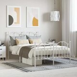  Metalni okvir kreveta uzglavlje i podnožje bijeli 120x200 cm | shoptok.hr