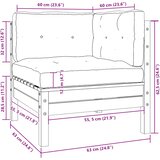  Kutna vrtna sofa s krem jastucima od masivne borovine | shoptok.hr
