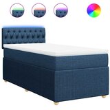  Krevet s oprugama i madracem plavi 100 x 200 cm od tkanine | shoptok.hr