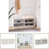 The Living Store Omarica za čevlje bela 110x34x45 cm trdna borovina - Omarica Za Čevlje, (21744393) Cene