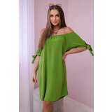 Kesi Włoski Włoski Dress tied on the sleeves mint olive | Shoptok.si