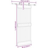  Klizna vrata NARVIK Prirodna i crna 85 x 210 cm (152,5 cm) | shoptok.hr