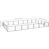 vidaXL Pasji boks črn 28 m² jeklo | Shoptok.si