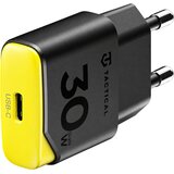 TACTICAL Minimi GaN stenski polnilec z enim USB-C vhodom 30W črno-rumene barve Cene