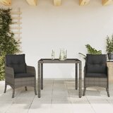 vidaXL 3-dijelni vrtni blagovaonski set sivi od poliratana | shoptok.hr