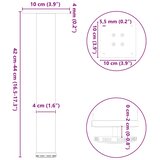  Noge za klub stolić 4 kom. antracit 42-44 cm čelik | Eponuda.com