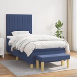 The Living Store Box spring postelja z vzmetnico moder 90x200 cm blago - Box Spring Postelja, (21512097) Cene