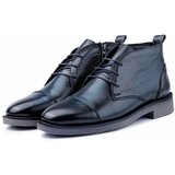 Ducavelli Birmingham Genuine Leather Lace-Up Zippered Anti-Slip Sole Daily Boots Navy Blue. Cene'.'