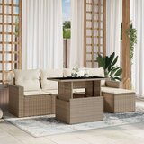 vidaXL 6-dijelni set vrtnih sofa s jastucima bež od poliratana | shoptok.hr