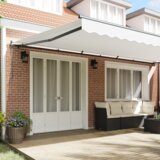 vidaXL avtomatska retraktibilna tenda bela 600x300 cm, tenda za zamenjavo tkanine za okvir 6x3 m bela | Shoptok.si
