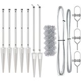 vidaXL Ograda od lanca s 7 šiljaka 0.6x10 m Cinkani čelik | shoptok.hr