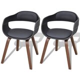 Maison Chic Jedilni stoli - Vzorci stoli 2 kosa črni ukrivljen les in umetno usnje A240, (22031750) | Shoptok.si