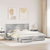  Okvir za krevet s uzglavljem Betonski sivi 180 x 200 cm | shoptok.hr