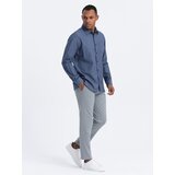 Ombre Men's cotton shirt with pocket REGULAR FIT - blue | Shoptok.si