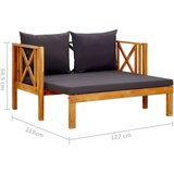  Klop za 2 osebi z blazinami 122 cm trden akacijev les, (20660849) | Shoptok.si