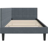  Kutni okvir kreveta Tamno siva 90 cm x 200 cm Baršun | shoptok.hr