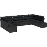  10-delni set vrtnem kavču s blazinami črnega poli ratana, (22093802) | Shoptok.si