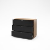 Marckeric Crna/u prirodnoj boji komoda u dekoru hrasta 100x80x40 cm Dennis – | shoptok.hr