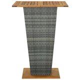 In Barska miza siva 80x80x110 cm poli ratan in trden akacijev les | Shoptok.si