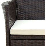  Vrtni stoli z blazinami 4 kosi poli ratan rjave barve, (20660278) | Shoptok.si