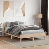vidaXL Posteljni okvir z vzglavjem 120x190 cm trdna borovina | Shoptok.si