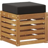  Vanjska stolica klupa s jastukom Prirodna 43 x 43 x 37 cm - Prirodna i crno 40 cm Zatvoren prostor za noge | shoptok.hr