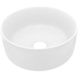  Luksuzni okrugli umivaonik mat bijeli 40 x 15 cm keramički | shoptok.hr