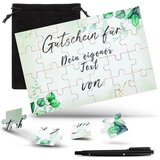NIKCORP Lesena sestavljanka DIY 24 delov z markerjem in vrečko, motiv listja, 15x10 cm, za ustvarjanje in osebna darila, naraven les, (5000152072) | Shoptok.si