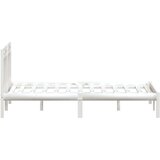 Okvir za krevet od masivne borovine bijeli 140 x 190 cm | shoptok.hr