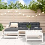 Maison Chic Seti vrtnega pohištva - Vrtna garnitura - Vrtni pohištvo set 5-delna bela trdna borovina, (21817012) | Shoptok.si