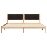  Krevetna konstrukcija Crna 200 x 200 cm Čvrsto borovo drvo Smeđa | shoptok.hr