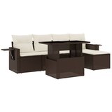 Maison Chic Seti vrtnega pohištva - Vrtna garnitura - Vrtni pohištvo set 6-delna z blazinami rjav poli ratan, (21804723) | Shoptok.si