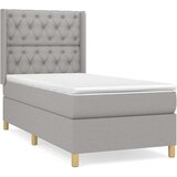  Okvir kreveta s oprugama i madrac svjetlosivi 80x200cm tkanina | shoptok.hr