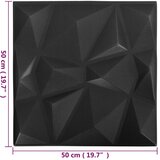 Zidne panele 48 pcs Dijamant crna 50 x 50 cm XPS pjena | shoptok.hr